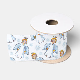 Lazo De Raso Navidades Ángel Blanco y Azul