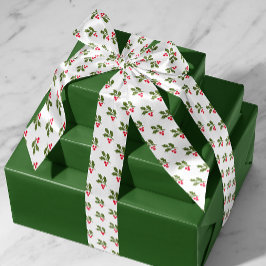 Lazo De Raso Navidades blancos Holly Sprigs Holiday