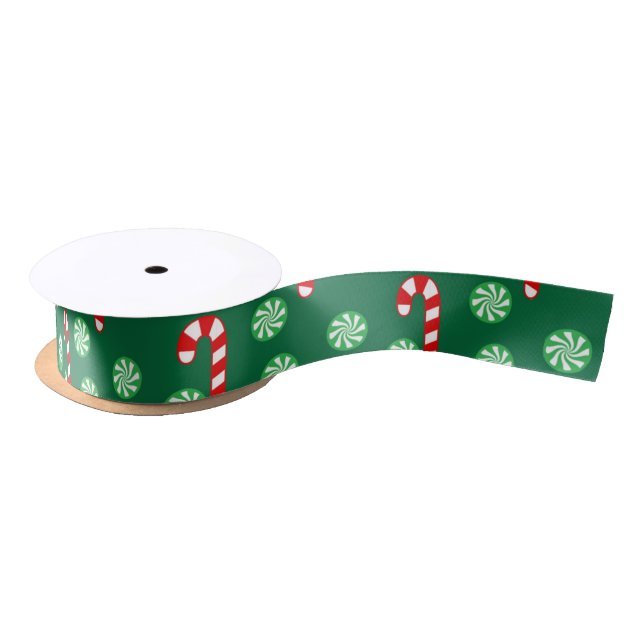 Lazo De Raso Navidades Candy Candy Verde Rojo (Carrete)