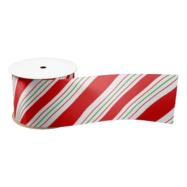 Lazo De Raso Navidades Candy Cane Stripes ID259 (Carrete)