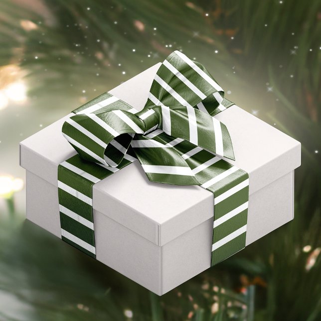 Lazo De Raso Navidades Candy Cane Stripes Verde y Blanco (Candy Cane Stripes Green and White Ribbon)