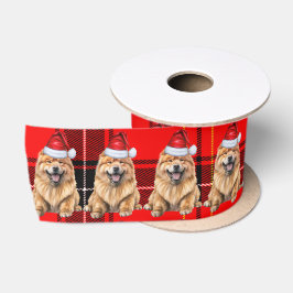 Lazo De Raso Navidades Chow Chow Dog Holiday Red Plaid