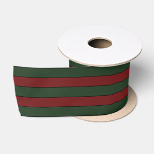 Lazo De Raso Navidades Clásicos Rayas Verdes Y Rojas