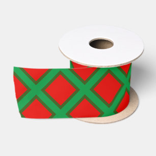 Lazo De Raso Navidades clásicos Red Green de 3 pulgadas