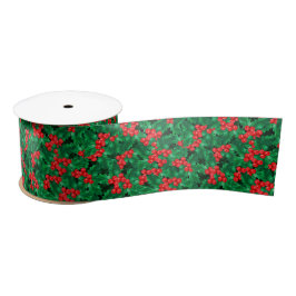 Lazo De Raso Navidades de acuarela Holly Ribbon