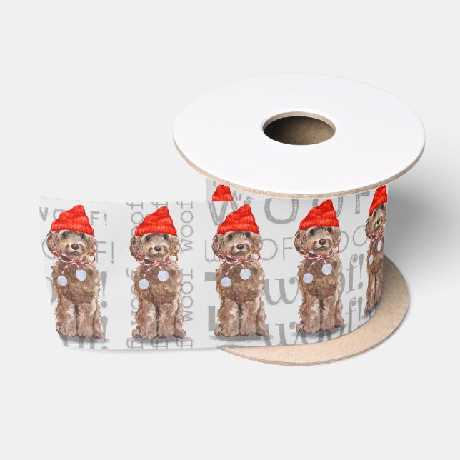 Lazo De Raso Navidades de Cockapoo Marrón Divertido Perro Lover (Carrete)