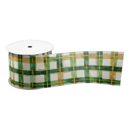 Lazo De Raso Navidades de Green Gold Plaid