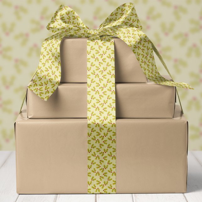 Lazo De Raso Navidades De Green Holly Y Berries (Subido por el creador)