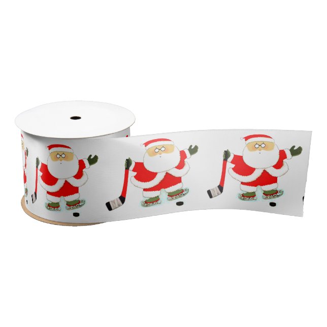 Lazo De Raso Navidades de hockey Satin Ribbon (Carrete)