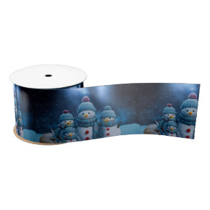 Lazo De Raso Navidades de la familia Cute Winter Snowman