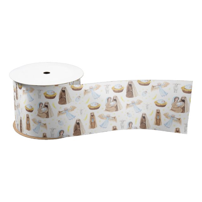 Lazo De Raso Navidades de la noche sagrada Cinta de satén relig (Carrete)