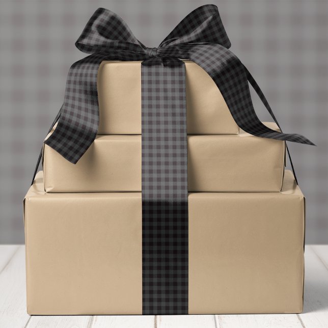 Lazo De Raso Navidades De Papel De Búfalo Gris Y Negro (Subido por el creador)