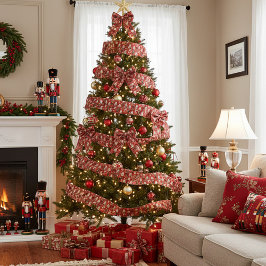 Lazo De Raso Navidades de patrones de petardos rojos