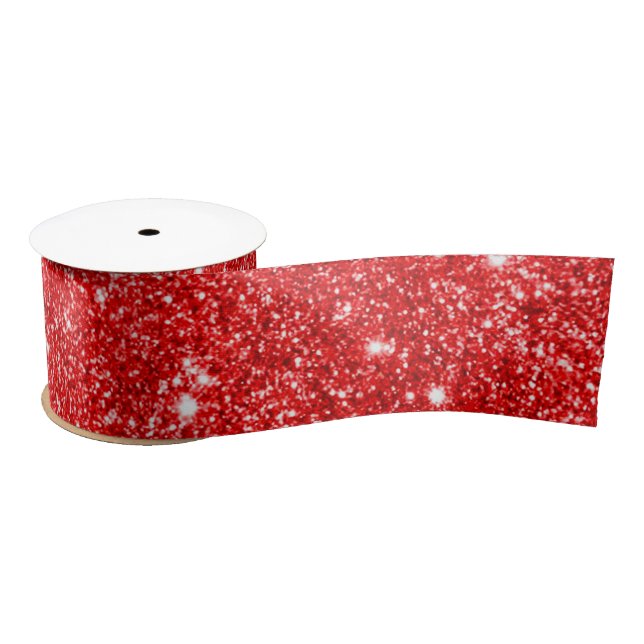 Lazo De Raso Navidades de Purpurina rojo Satin Ribbon (Carrete)