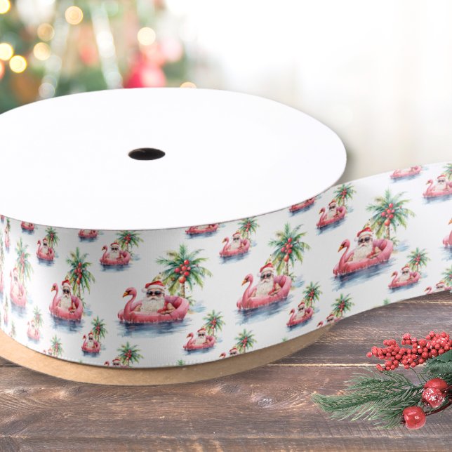 Lazo De Raso Navidades de Santa Beach (Santa Beach Christmas Satin Ribbon )
