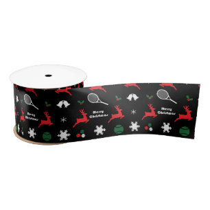 Lazo De Raso Navidades de tenis, negros, rojos y blancos 