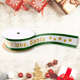 Lazo De Raso Navidades de texto de Love Santa Personalizado