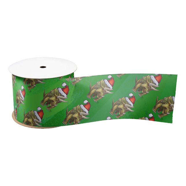 Lazo De Raso Navidades de Triceratops Green (Carrete)