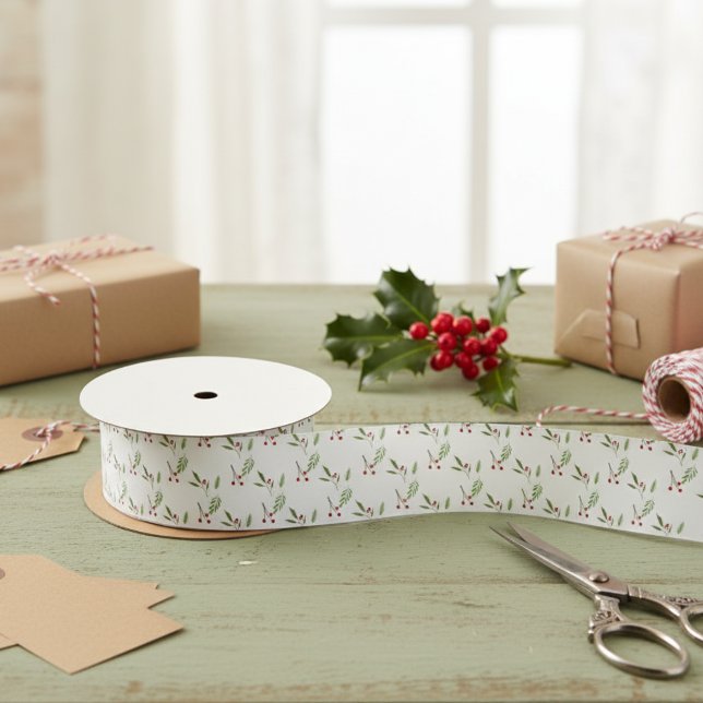 Lazo De Raso Navidades de vacaciones modernos Berry botánico ve (Subido por el creador)