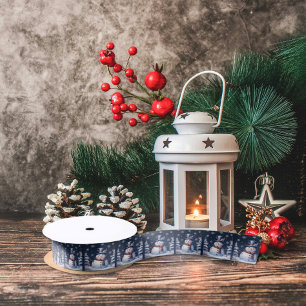 Lazo De Raso Navidades de Winter Forest Snowman