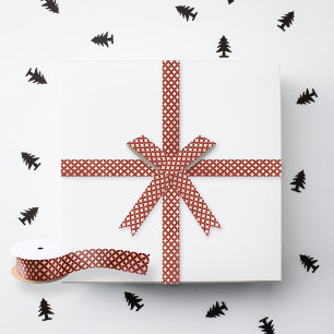 Lazo De Raso Navidades del patrón retro de Red & Gold Groovy