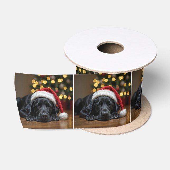 Lazo De Raso Navidades durmientes recuperador de labrador negro (Carrete)