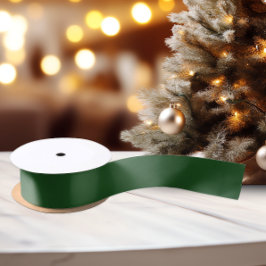 Lazo De Raso Navidades Elegantes Profundos Verde - Cinta satina