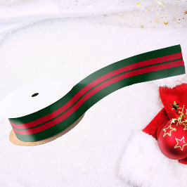 Lazo De Raso Navidades elegantes verde y rojo
