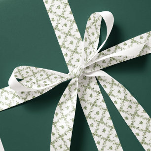 Lazo De Raso Navidades festivos de patrón floral Mistletoe