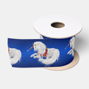 Lazo De Raso Navidades festivos Unicorn Blue Ombre