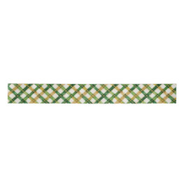 Lazo De Raso Navidades Gold Green Plaid