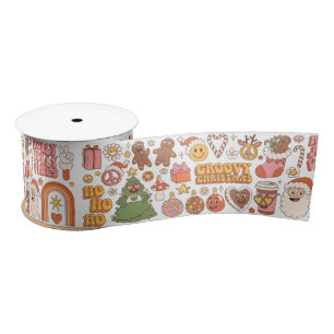Lazo De Raso Navidades Groovy Hippie Retro Merry Santa Funny