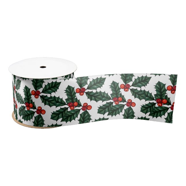 Lazo De Raso Navidades Holly Berries (Carrete)