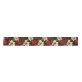 Lazo De Raso Navidades Holly Flowers Satin Ribbon
