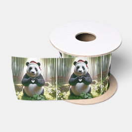Lazo De Raso Navidades Panda Bear En Bosque De Bambú