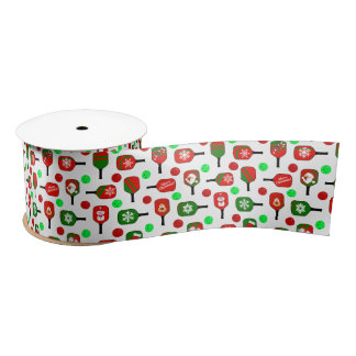 Lazo De Raso Navidades Pickleball Red Green Paddles Balls X-Mas