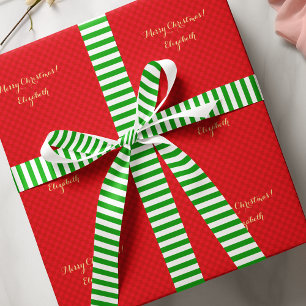 Lazo De Raso Navidades Rayas Blancas Verdes Envolver Regalo