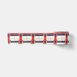 Lazo De Raso Navidades Retro MOD Plaid Red Blue Gold