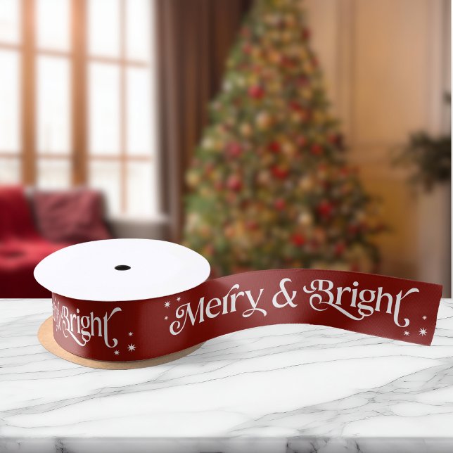 Lazo De Raso Navidades rojos simples y brillantes (Mockup View)