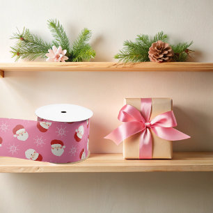 Lazo De Raso Navidades rosados Santa