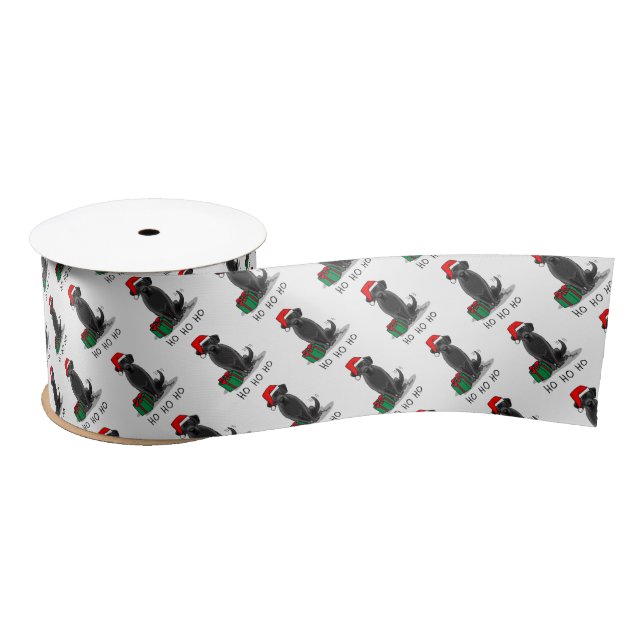Lazo De Raso Navidades Santa Black Labrador Retriever Cute (Carrete)