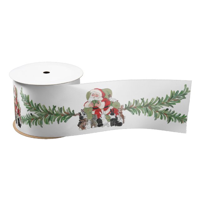 Lazo De Raso Navidades Santa Bunny Rabbit Lover Cute Wide (Carrete)