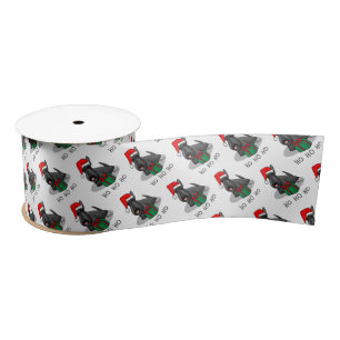 Lazo De Raso Navidades Santa Hat Scottish Terrier (negro)