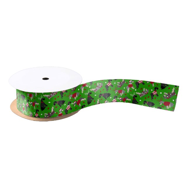Lazo De Raso Navidades Schnauzer Satin Ribbon (Carrete)