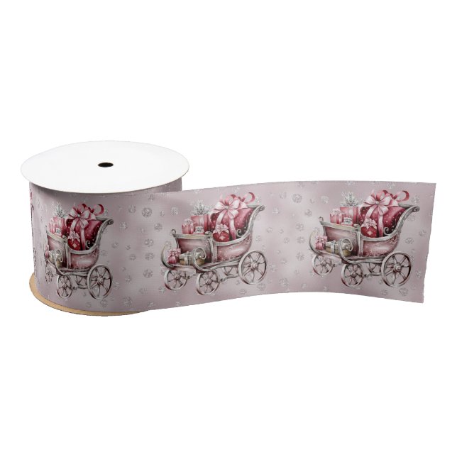 Lazo De Raso Navidades Sleigh Con Regalos Satin Ribbon (Carrete)