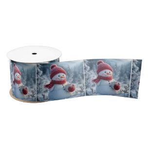 Lazo De Raso Navidades Snowman con chocolate caliente