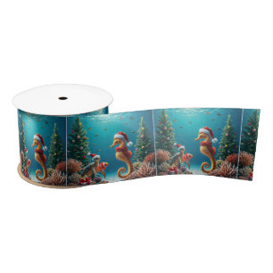 Lazo De Raso Navidades submarinos: caballito de mar y tortuga m
