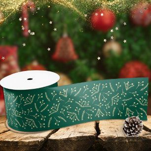 Lazo De Raso Navidades verdes modernos festivos