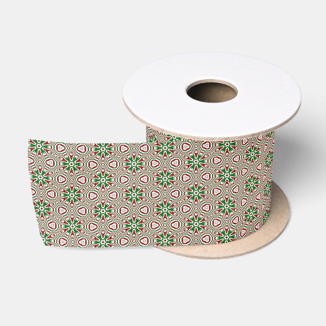 Lazo De Raso Navideño caleidoscopio boho ecléctico trippy funky (Carrete)