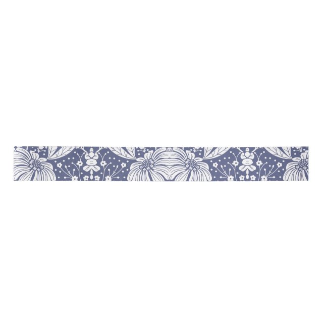 Lazo De Raso Navy Blue Floral William Morris Style (Anverso)